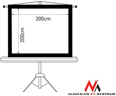 Projektorius - Maclean MC-680 200x200 cm 1:1 Grindinis Montavimas