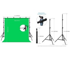 Puluz Fotografavimo fonų ir stovų rinkinys 2x2m, RGB