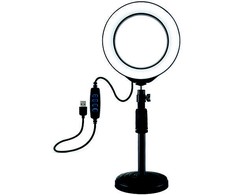 Puluz LED žiedinė lempa 16cm, su stovu 18-28cm, USB