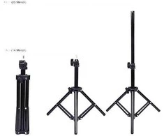 Puluz LED žiedinė lempa 16cm, su trikoju stovu iki 70cm ir dvigubu telefono laikikliu, USB
