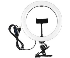 Puluz LED žiedinė lempa 26cm Su telefono laikikliu ir spaustuku