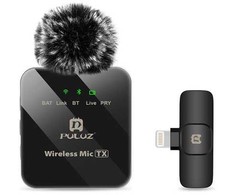 Puluz Mikrofonas - Belaidis Lavalier 2.4GHz, 10m Nuotolis, 10h Baterija, Lightning Imtuvas