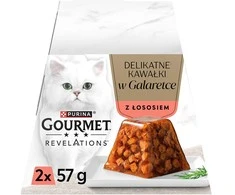Purina Nestle Kačių Maistas - PURINA Gourmet Revelations Lašišos Gabaliukai Želyje 2x57g