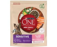 Purina Nestle Sausas Šunų Maistas - Purina One Mini/Small Sensitive Lašiša, Ryžiai