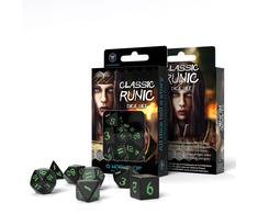 Q Workshop Classic Runic Kauliukų Rinkinys Juodos Ir Žalios Spalvos