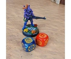 Q Workshop Crosshairs Compact D6 RPG Kauliukų Rinkinys (Kobalto Ir Raudona Sp.)