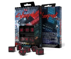 Q Workshop Cyberpunk Raudona Essential Kauliukų Rinkinys Juodos Ir Raudonos Spalvos