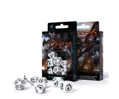 Q Workshop Dragons Rpg Kauliukų Rinkinys Baltos Ir Juodos Spalvos