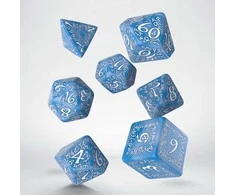 Q Workshop Elvish kauliukų rinkinys mėlynos ir baltos spalvos