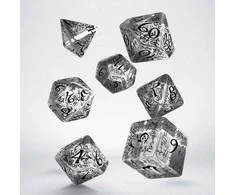Q Workshop Elvish Kauliukų Rinkinys Skaidrios Ir Juodos Spalvos