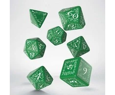 Q Workshop Elvish Kauliukų Rinkinys Žalios Ir Baltos Spalvos