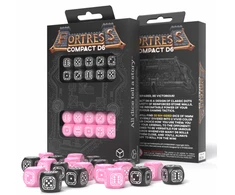 Q-workshop Fortress Compact D6 Juodas &amp; Rožinė Kauliukų Rinkinys