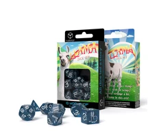 Q Workshop Shimmering Llama Kauliukų Rinkinys Tamsiai Mėlyni Ir Balti