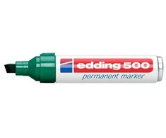 *Permanentinis žymeklis Edding 500, kirstu galiuku, 2-7mm, žalios spalvos