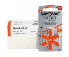 Rayovac Extra Advanced 13 baterijos klausos aparatams 60 vnt.
