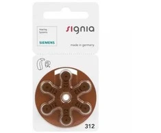 Siemens Renata Baterijos - Signia 312 (bat. Do Apa. Slu.) Pr41 6bl Klausos 6 Vnt.