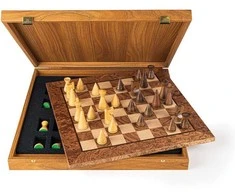 Šachmatų Rinkinys - Manopoulos Riešutmedžio 40cm Modernūs Figūrėlės 7.6cm Karalius