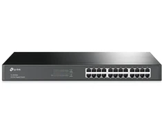 Šakotuvas Jungiklis - TP-Link 24-Port Gigabit Rackmount Tinklo Jungiklis, 48 Gbit/s perjungimo talpa, 32 VLANs