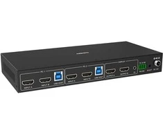 KVM Jungiklis - LINDY Dvigubas HDMI 4K60 USB 3.0 KVM Jungiklis su Nuotoliniu Valdymu