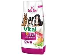 NutraGold GDD GOLD DOG Premium Vital su ėriena ir ryžiais – sausas Maistas šunims – 12kg