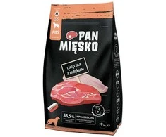 PAN MIĘSKO Veršiena su kalakutiene M - sausas šunų maistas - 9kg