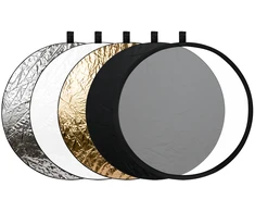 Mitoya Fotografijos Reflektorius - 5-in-1 110cm Difuzorius su Auksiniu, Sidabriniu, Baltu, Juodu Paviršiumi