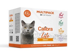 Šlapias Kačių Maistas - CALIBRA Cat Life Adult 12x85g Be Gliuteno, Be Sojos, Be Cukraus