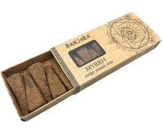 Smilkalų Piramidės - Smilkalų piramidės Mira Banjara Myrrh 10 vnt 4 cm