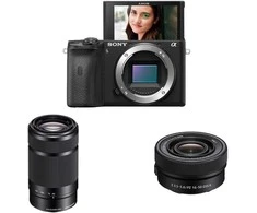 Sony A6600 + 16-50mm OSS II + 55-210mm OSS (Juodas) | (SEL55210/B) | (SELP16502) | (ILCE-6600/B) | (α6600) | (Alpha 6600)