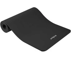 Gimnastikos kilimėlis jogai, pilatesui, fitnesui, 183x61cm, storis 6mm, TPE medžiaga, juoda, REBEL ACTIVE