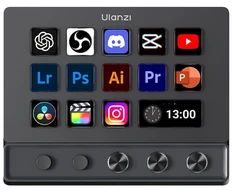 Stacionarus kompiuteris Valdymo Pultas - Ulanzi D200X 14 Individualių LCD Klavišų, 3 Encoder Rankenų, HDMI 4K Išėjimas Juodas