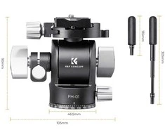 Statybinis Trikojis - K&amp;F Concept FH-01 2D Aliuminio 360° Sukimosi 3kg Talpa