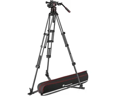 Stovas - Manfrotto Rinkinys Twin Carbon 612 Lengvas Anglies Pluošto Juodas