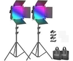 Studijos apšvietimas - Neewer 660 PRO RGB LED Studijos Rinkinys, 2x 50W, 3200-5600K