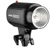 Studijos blykstės rinkinys - Godox E250 F 250Ws blykstės galvutės, 150W modeliavimo lemputė