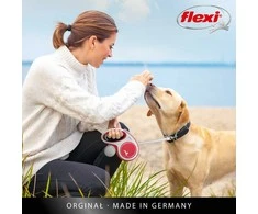 Flexi New Comfort Automatinis juostinis pavadėlis, 8 m / šunims iki 50kg / spalva: juoda ir balta