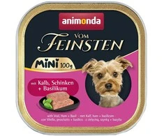 Basil ANIMONDA Vom Feinsten Adult Mini veršiena, kumpis ir bazilikas - šlapias šunų maistas - 100g