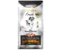 Šunų Maistas - BIOFEED Euphoria Fresh Suaugusiems Vidutinio ir Didelio Dydžio Šunims Su Kiauliena ir Žąsimi 2kg