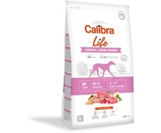 Šunų Maistas - CALIBRA Dog Life Junior Large Breed ėriena 28% Baltymų 2.5kg