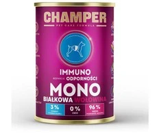 Šunų maistas - CHAMPER Immuno jautiena drėgnas begrūdis 400g
