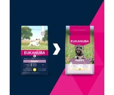 Šunų maistas - EUKANUBA Puppy Small sausas šunų ėdalas su vištiena, 33% baltymų, 21% riebalų, 3kg