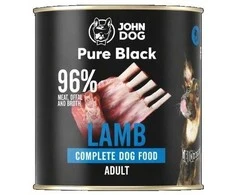 John Dog Pure Juodas dorosły jagnięcina šlapias Maistas šunims 800g