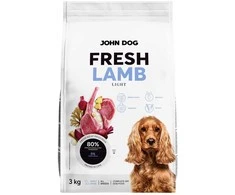 Šunų maistas - JOHN DOG Šviežia aviena 36% baltymų be glitimo 3kg