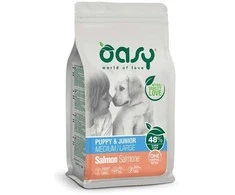 Šunų maistas - Oasy One Animal Protein Puppy &amp; Junior Medium/Large lašiša 12kg