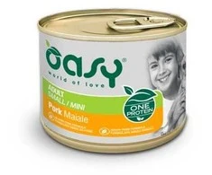 Šunų maistas - Oasy One Protein Adult Small/Mini Pork Wet Food 200g
