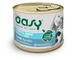 Šunų maistas - Oasy One Protein Puppy &amp; Junior Small/Mini ėriena 200g