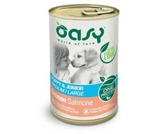 Šunų maistas - Oasy One Protein Puppy &amp; Junior lašiša 400g