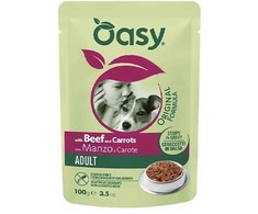 Šunų maistas - Oasy Strips in Gravy Adult jautiena &amp; Carrots 100g