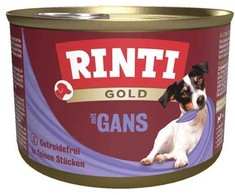 Šunų Maistas - RINTI Gold Žąsis Drėgnas 185g Be Grūdų Be Gliuteno Be Sojų