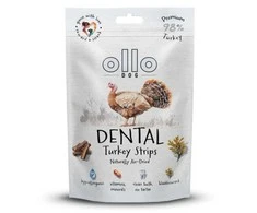 Šunų Priedas - OLLO Džiovinti Dantų Turkijos Juostelės 80g Be Gliuteno